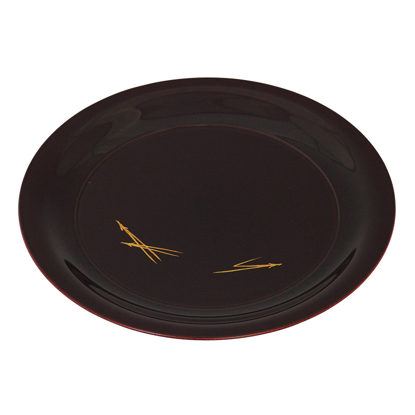 レア 茶道具 溜塗り桑名盆 丸盆 六代目 山本翠松作【匿名配送】