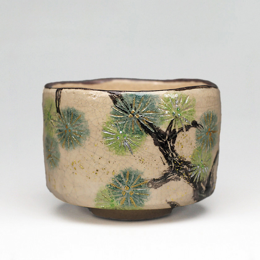 茶道具 抹茶茶碗（まっちゃちゃわん） 季節茶碗 唐松の絵 吉村 楽入