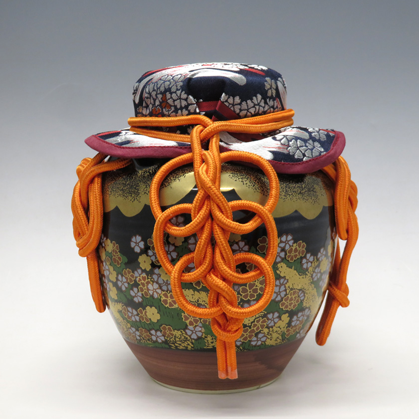 茶道具 壷（壺・つぼ） 茶壺 飾壺 仁清写 色絵吉野山図 玉泉窯 | 千年