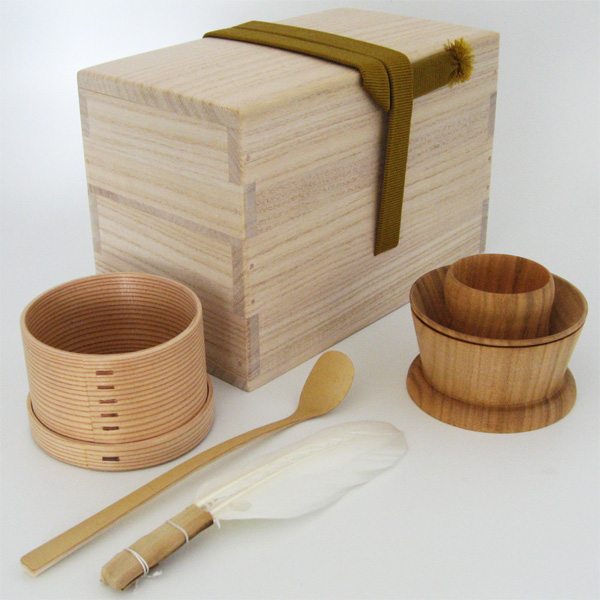 茶道具 茶掃箱 茶掃箱セット 鹿皮 生地茶漏斗