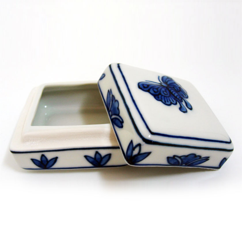 茶道具 香合（こうごう） 香合 染付 荘子 高野昭阿弥 茶道具 京焼 高野