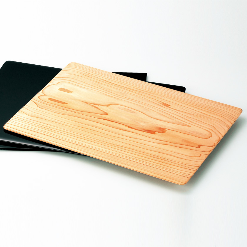 茶器/茶道具 薄板（花入用敷板・花台）】 並 真塗り 三枚組敷板 （矢筈