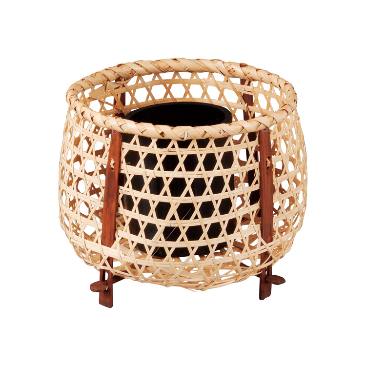 送料込【逢絢亭】茶道具 背負籠 染竹 上塗竹入子 竹泉