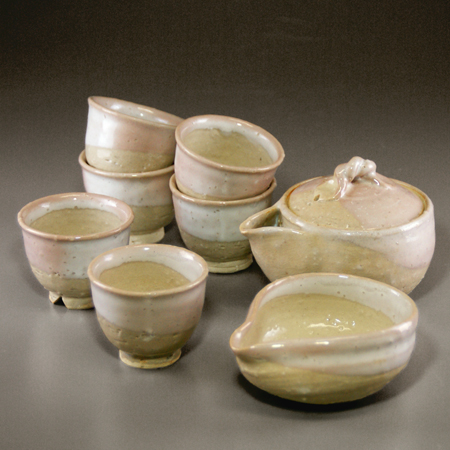 萩焼 煎茶器 急須 湯呑酒器 猪口 徳利 盃 煎茶道具 茶道具 JAPAN 萩焼