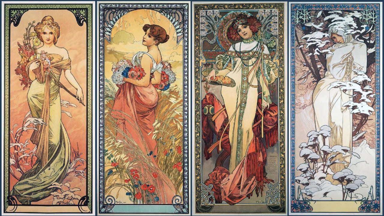 Alphonse Mucha アート作品 2点セット Alphonse Mucha アート作品 2点