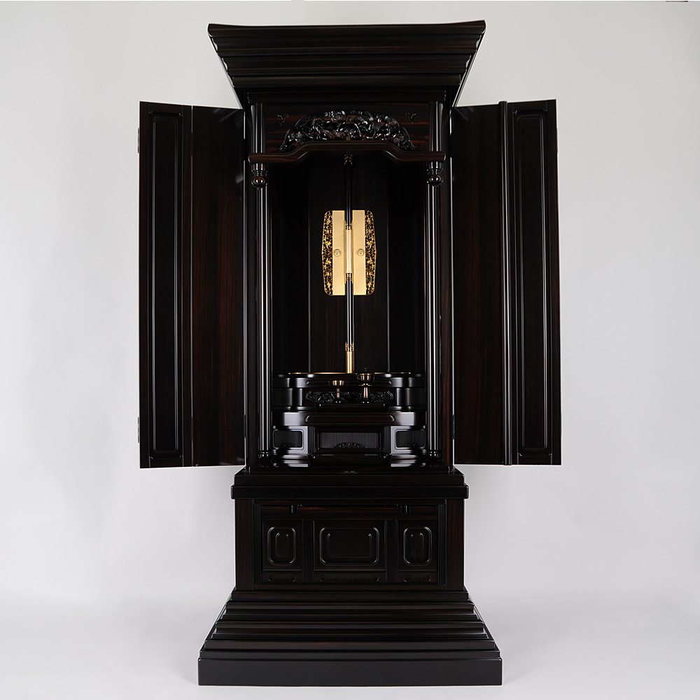 創価学会仏壇専門店 SGI仏壇 高級厨子型伝統仏壇【本三方 通常 黒檀】