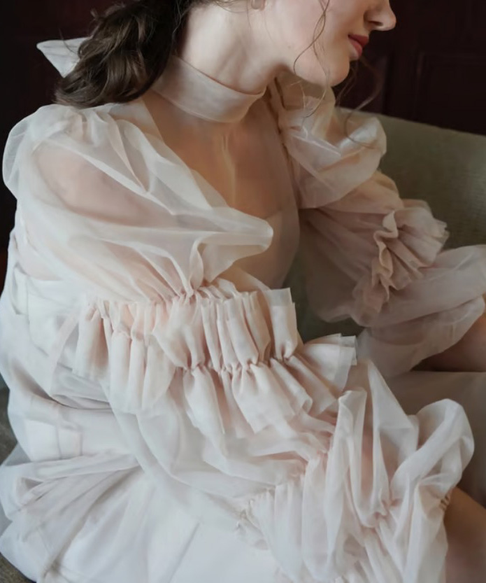 2サイズ】tulle sheer one-piece ( beige ) Acka.（エーシーケーエー