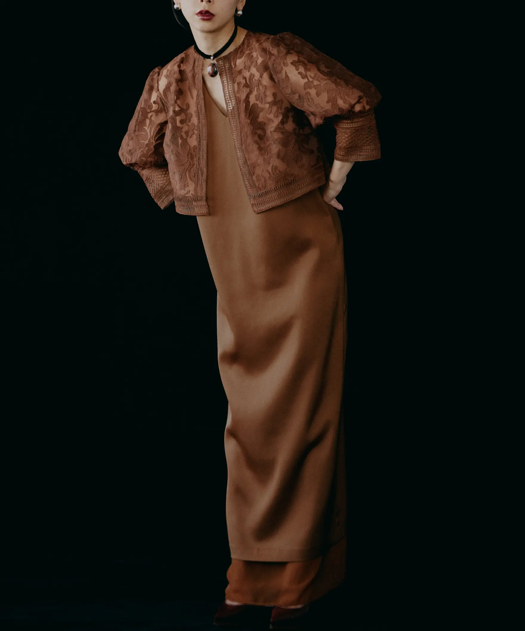 Mサイズ】UND LACE BOLERO LAYERED DRESS Ameri VINTAGE（アメリ