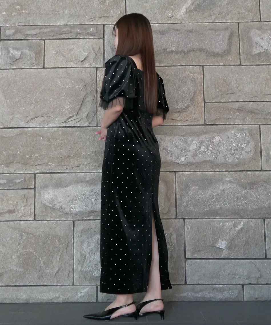 2サイズ】bijou dot velours dress Acka.（エーシーケーエー）の