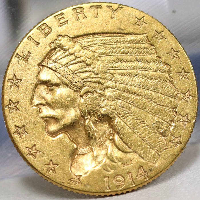 1914インディアン金貨 K21.6 2.5ドル 2 2/1 本日のアメリカ