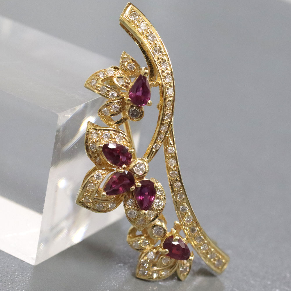 K18 折り鶴モチーフダイヤモンドピンブローチ K18 折り鶴モチーフ