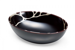 値下げ【新品未使用】越前塗 溜塗（ためぬり）尺3小判盆 値下げ【新品未