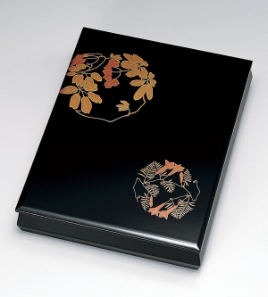 文庫・文筥お筥-【手描き蒔絵・磨き蒔絵】草花 文箱［1個］ | 越前漆器