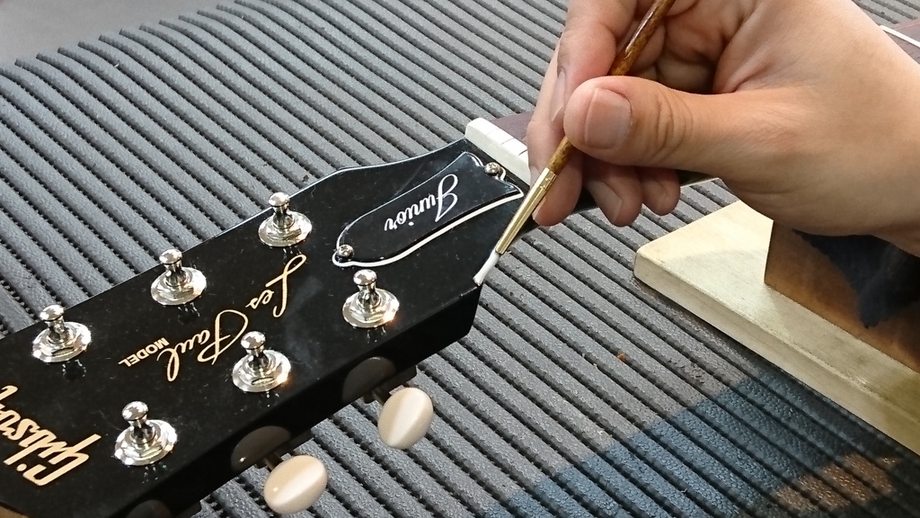 AXL guitars AZ820 6弦周りヘッド割れ修理 アルニコP90 AXL guitars