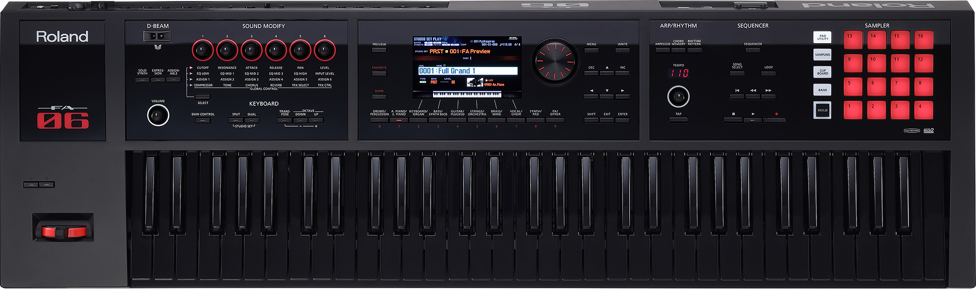JUNO-DS61B/FA-06B 定番シンセサイザーのブラック鍵盤モデル【Roland