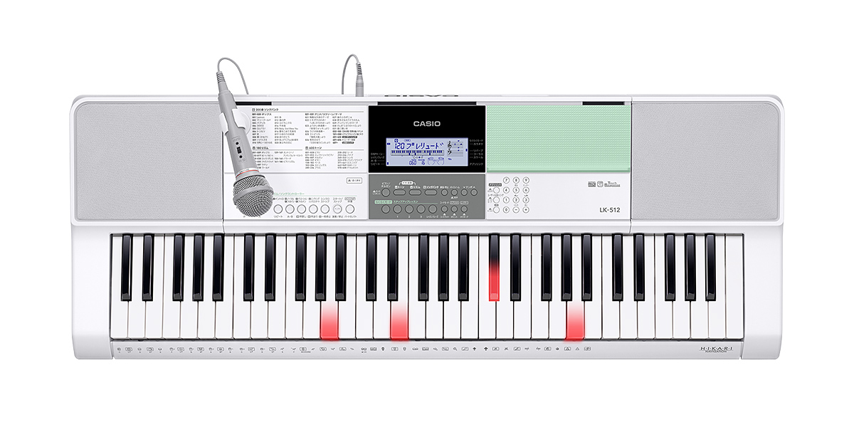 CASIO LK-221 光る鍵盤 マイク付き 電子ピアノ キーボード 楽器 LK-221