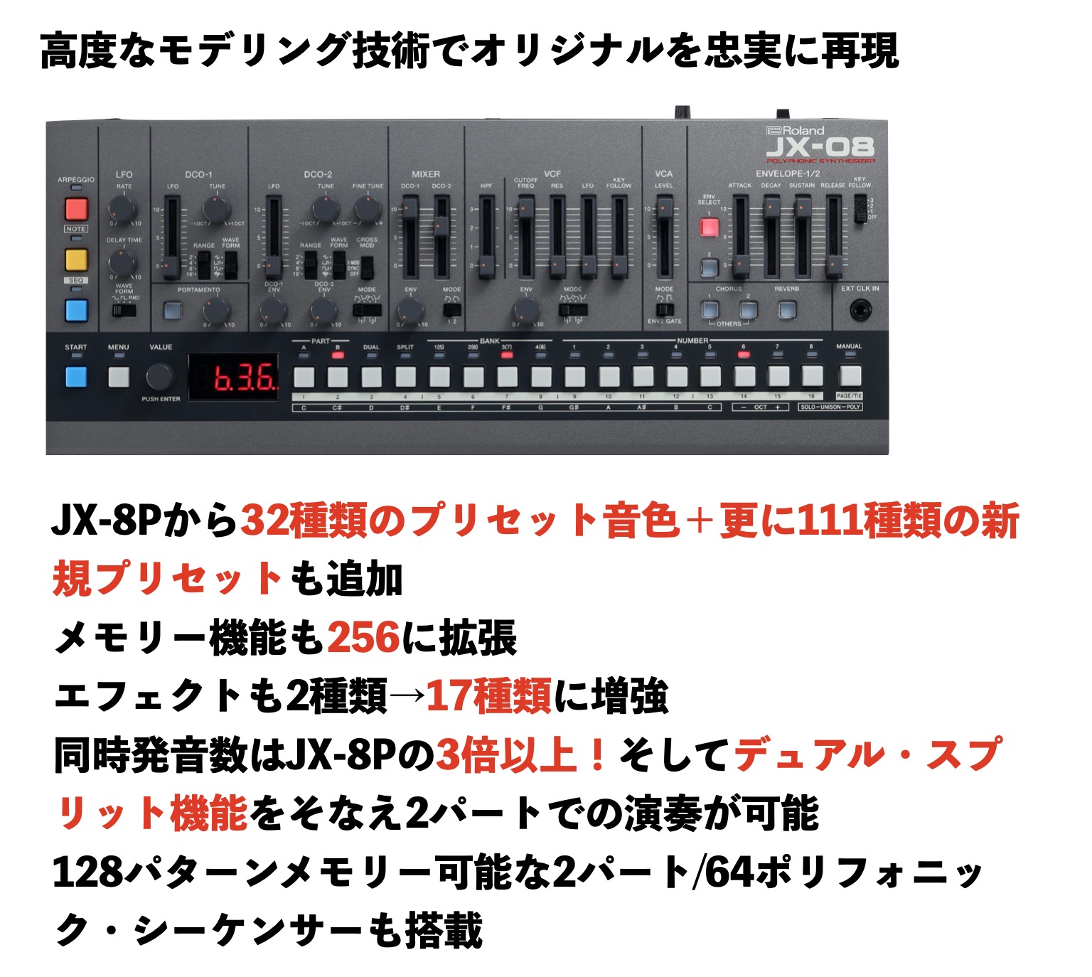 ご予約受付中！】Roland BoutiqueよりJX-08とJD-08の2機種が発売中
