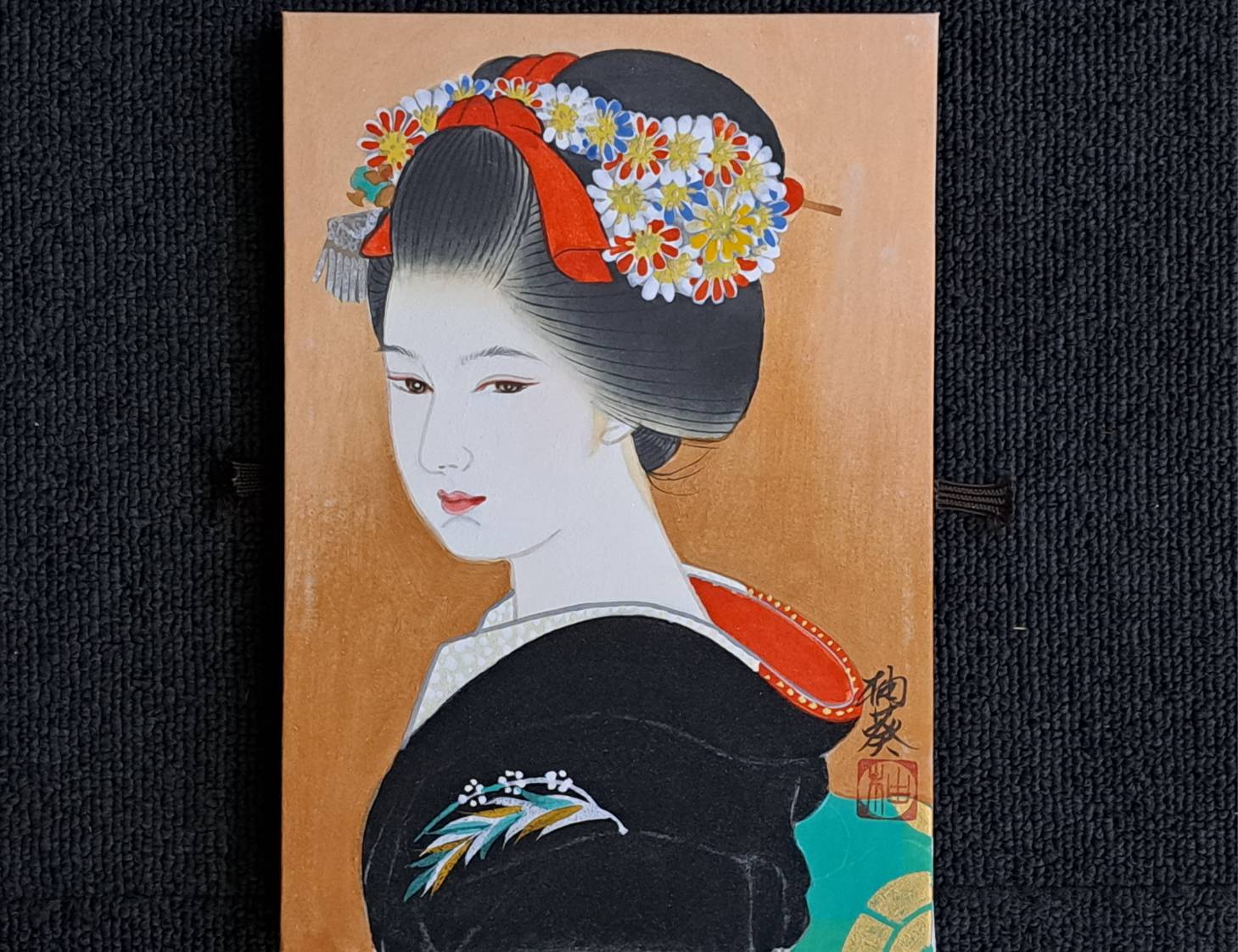 蔵出し！！真作！！宮下柚葵「淳宵」 伊東深水門下美人画重鎮