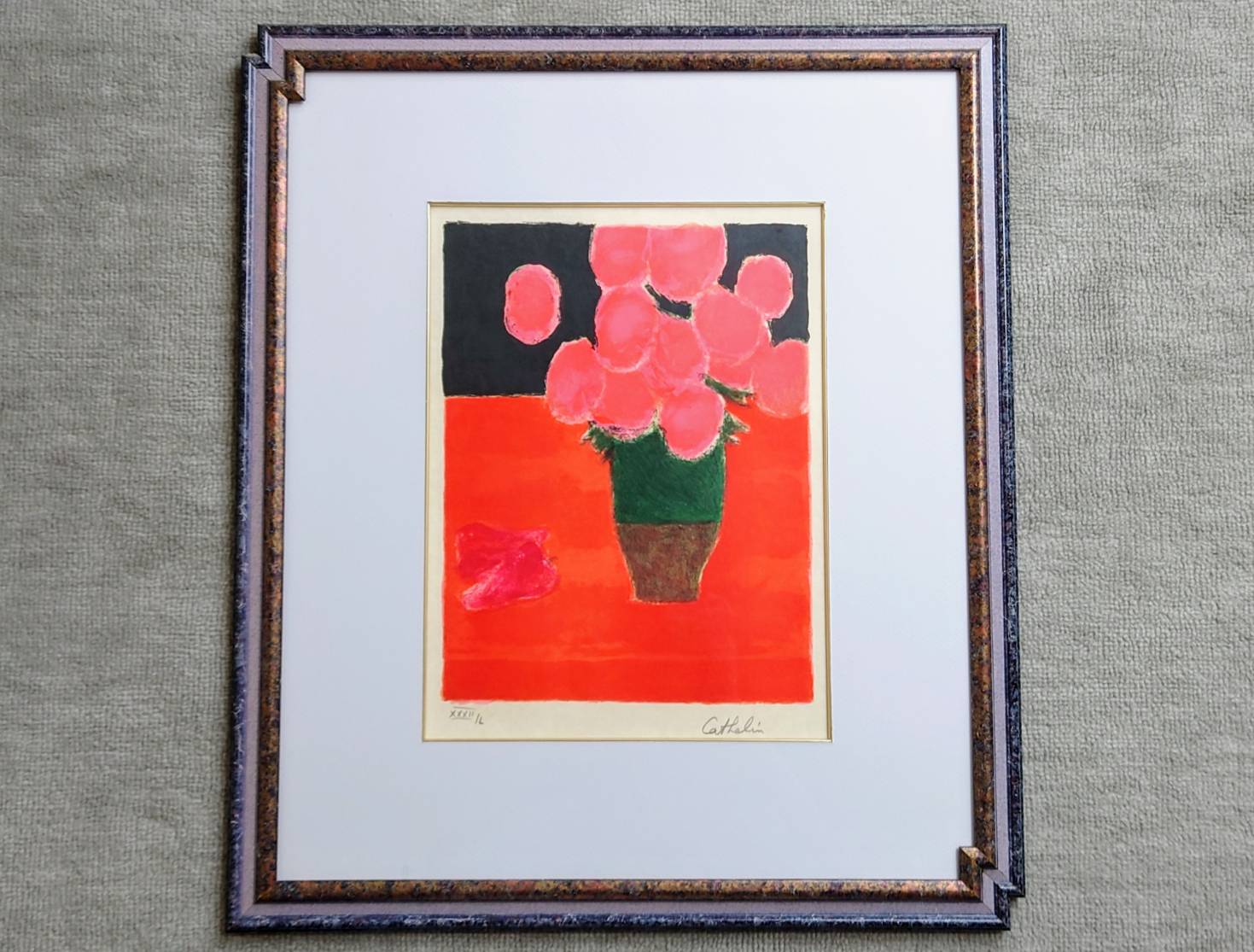 ベルナール カトラン リトグラフ 額装 ☆限定版画☆作品証明書付き