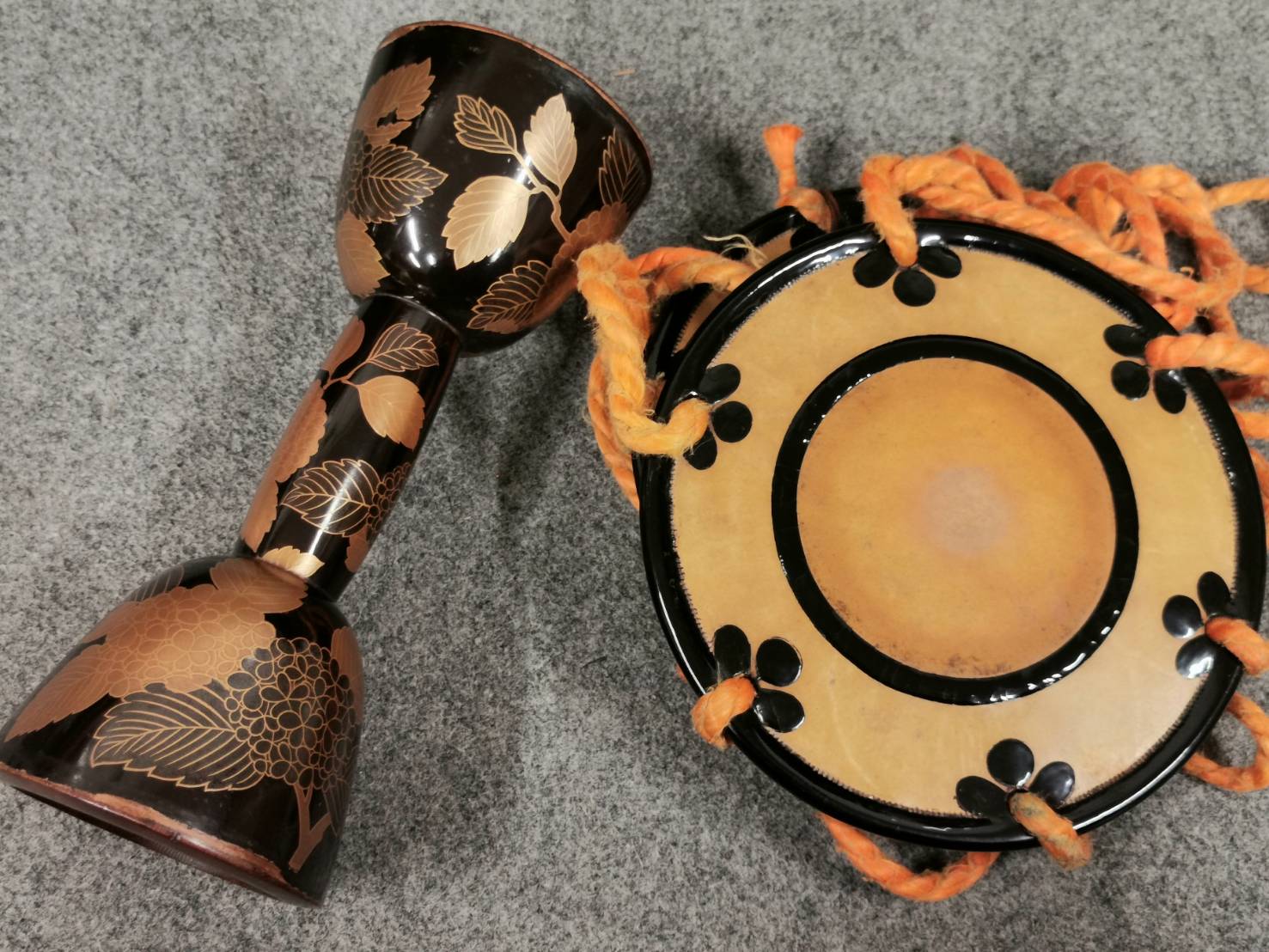 希少】時代和楽器 蒔絵神器紋 鼓太鼓 和太鼓 小鼓 太鼓 蒔絵鼓 伝統