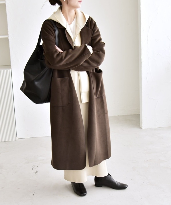 quaranciel: ダブル パイル ニット ロング チェスター コート｜ SHIPS