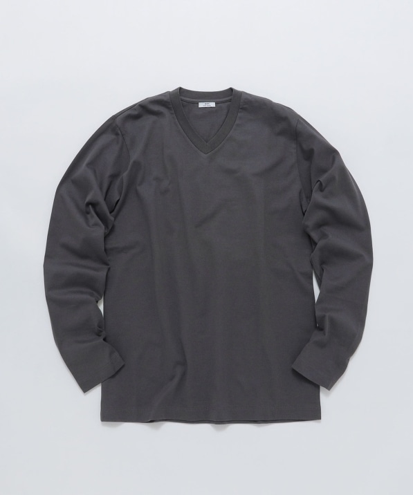 SHIPS: 抗菌・防臭 NANO-FINE(R) ハイゲージ Vネック Tシャツ (ロンT