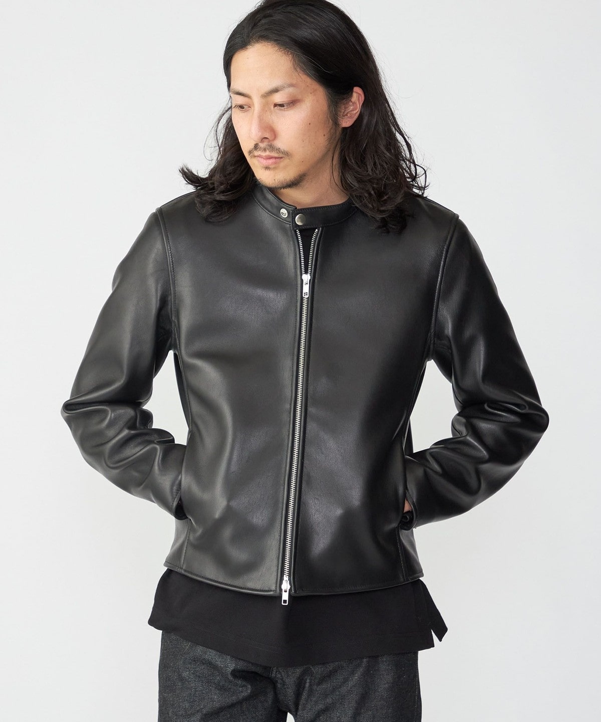 TOMORROWLANDラムレザーシングルライダースジャケット S