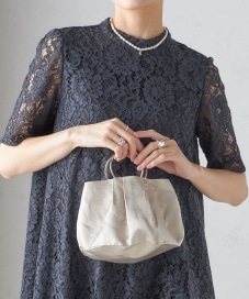 kaene:フロッキー レース ポリエステルベロア 2WAY ドレス（セレモニー