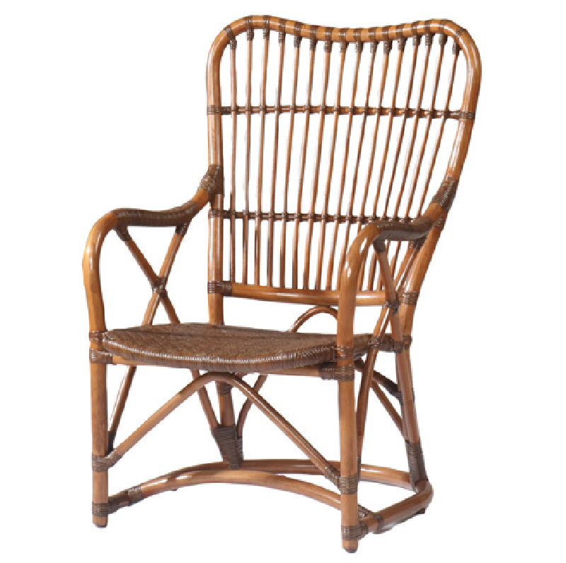 Kazama カザマ ヴィンテージ ラタンチェア ライトブラウン 籐 椅子