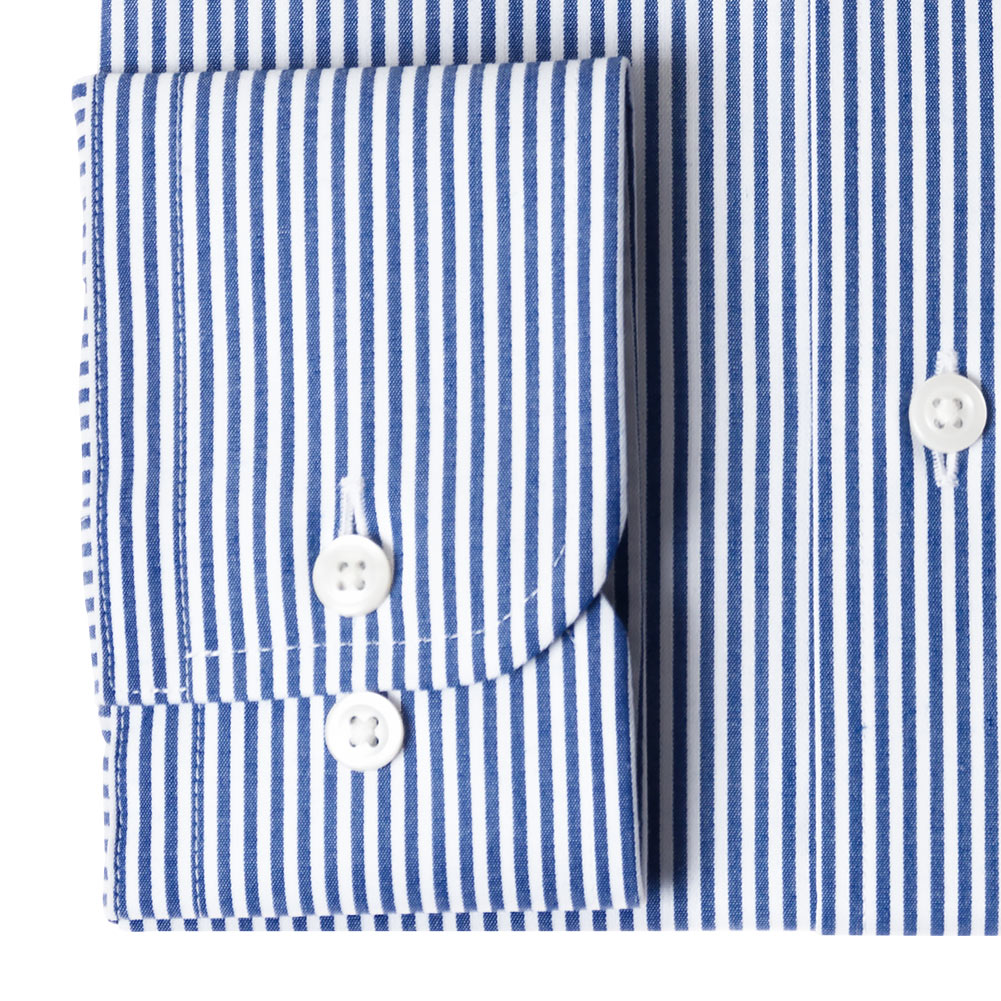 名巧は愚なるが如し ブルーストライプシャツ XL 名巧は愚