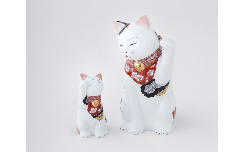 招福猫 miw - みゅう -【椿絵・子】｜有田焼なら賞美堂本店オンライン