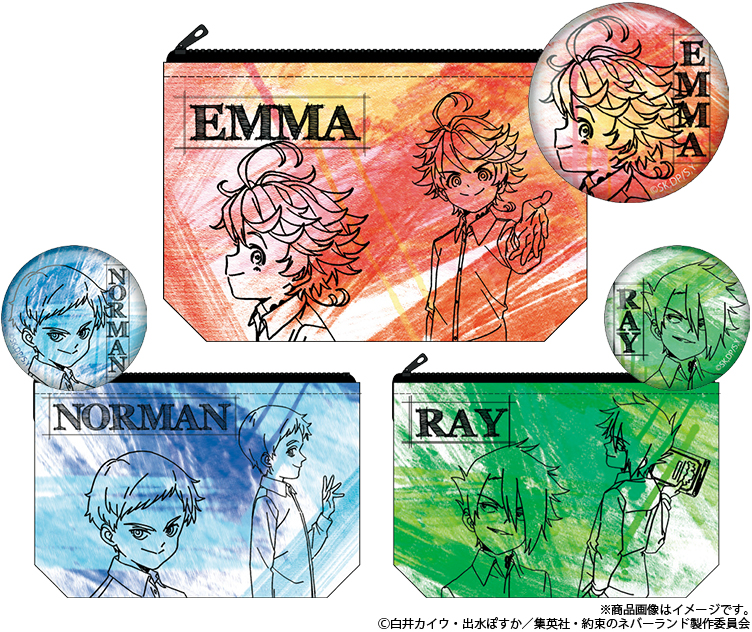 約束のネバーランド Jヒーロー夏祭り 缶バッジ エマ&レイ&ノーマン
