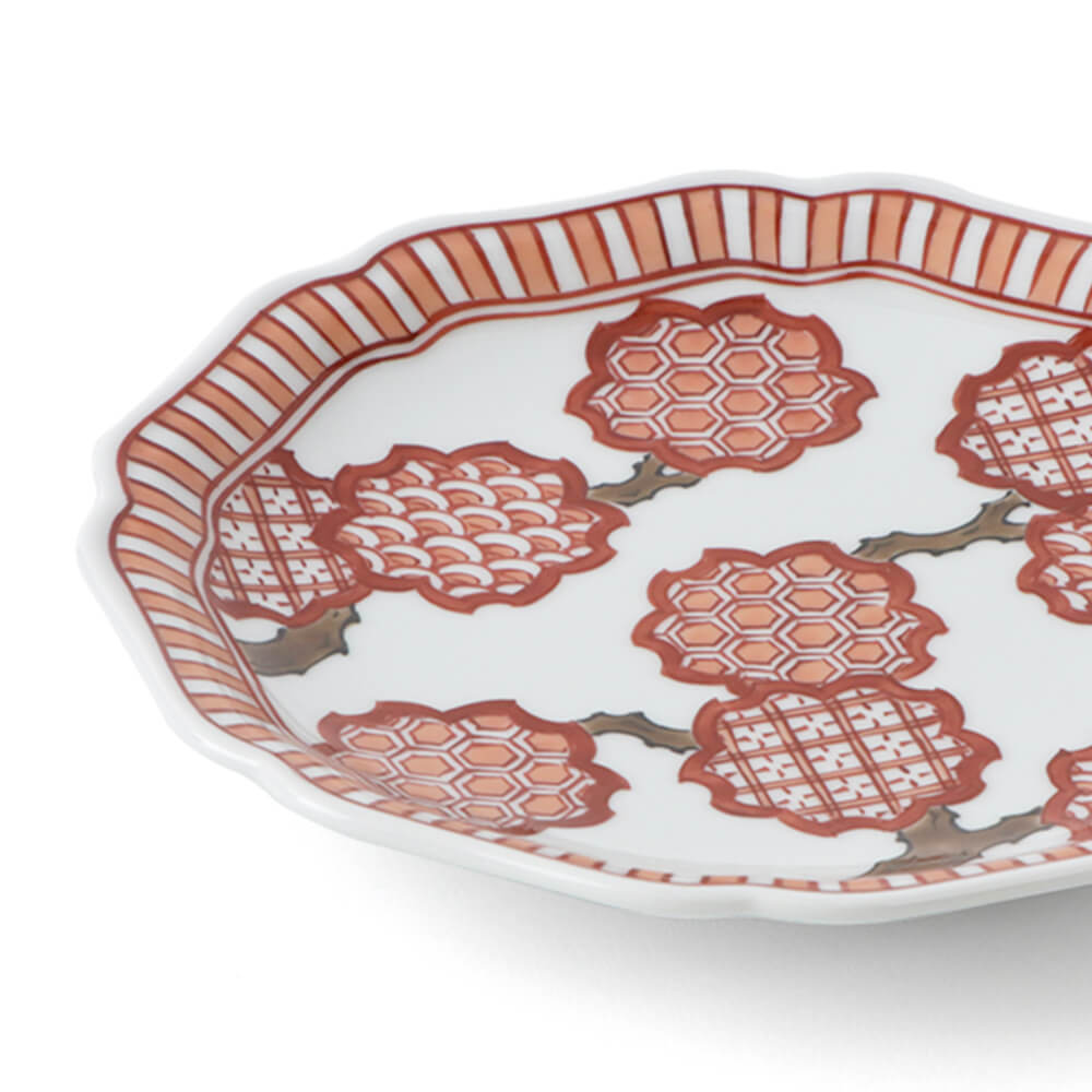 アウトレット 平安 清泉 鉄絵桜花 大皿 共箱 飾皿 平安 清泉 鉄絵桜花