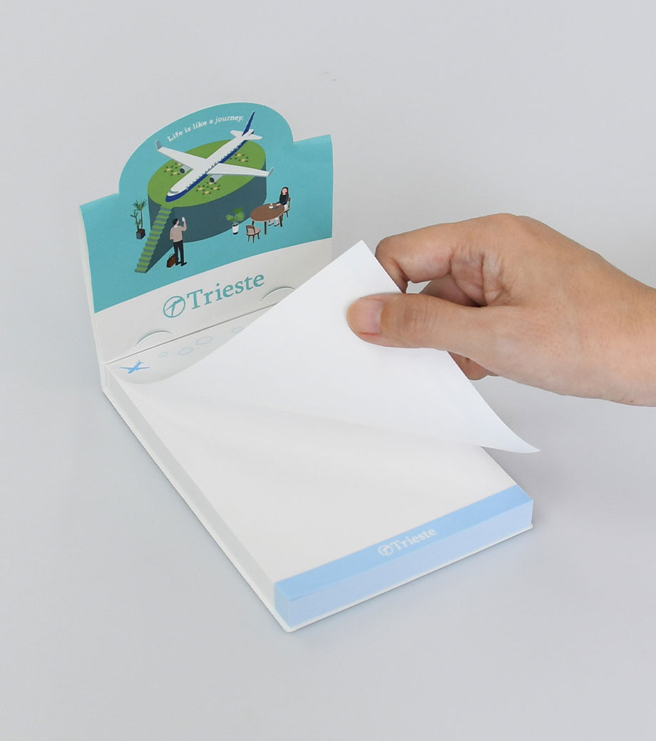 オリジナルメモ帳 ポップアップ半円型 A6サイズ｜最安値￥240|ほしい