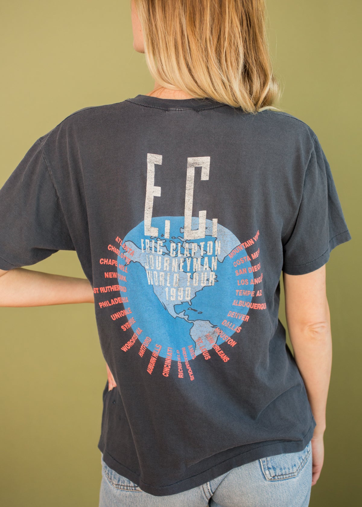 ERIC CLAPTON JOURNEYMAN TOUR 1990 Tシャツ L Vintage Eric Clapton