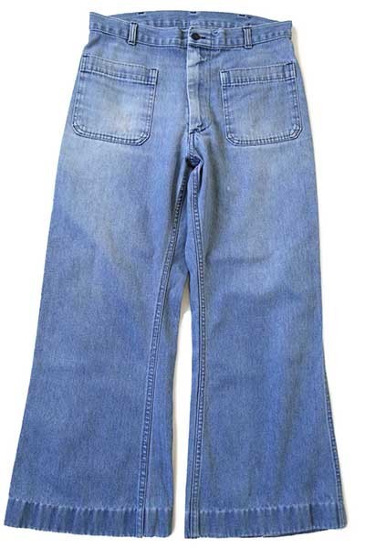 80s 米軍 U.S.NAVY ステンシル フレア デニム セーラーパンツ w31