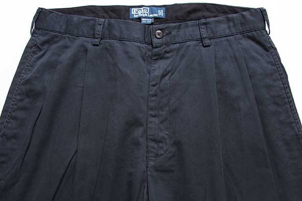 90s ラルフローレン HAMMOND PANT ポロチノ黒 タックチノ USA 90s ポロ