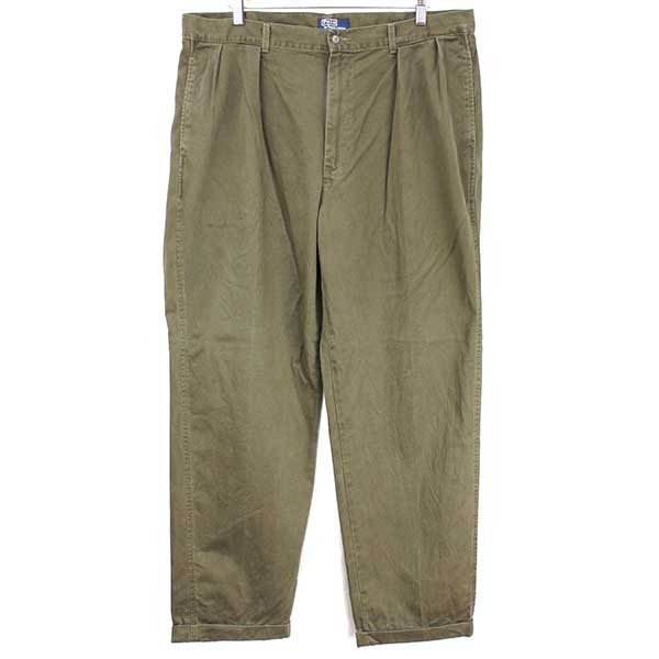 90s USA製 ポロ ラルフローレン ツータック コットン チノパン