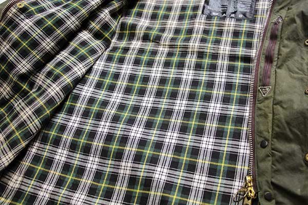90s 英国製 Barbourバブアー A150 BEAUFORT タータンチェックライナー