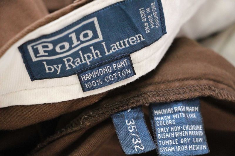 90s ポロ ラルフローレン HAMMOND PANT ツータック コットン チノパン