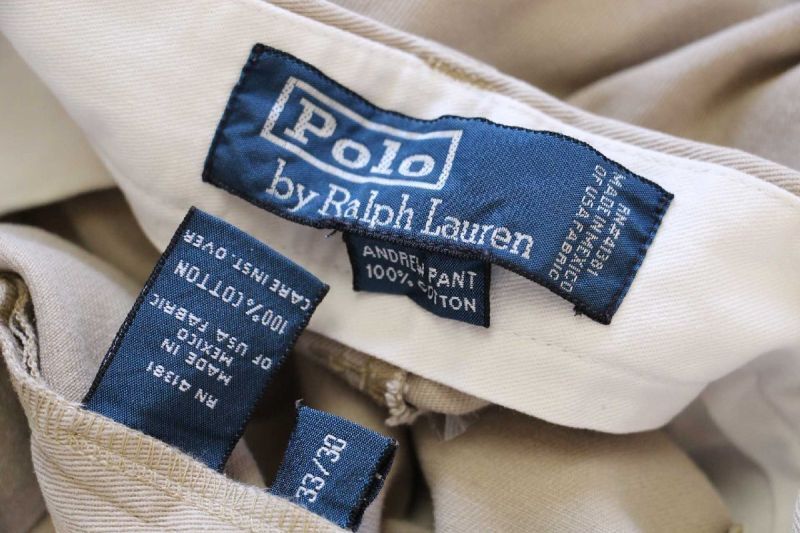 90s メキシコ製 ポロ ラルフローレン ANDREW PANT ツータック コットン