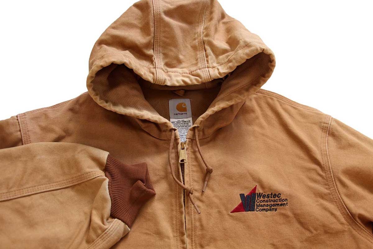 00s USA製 carharttカーハート Westec 刺繍 裏サーマル ダック地