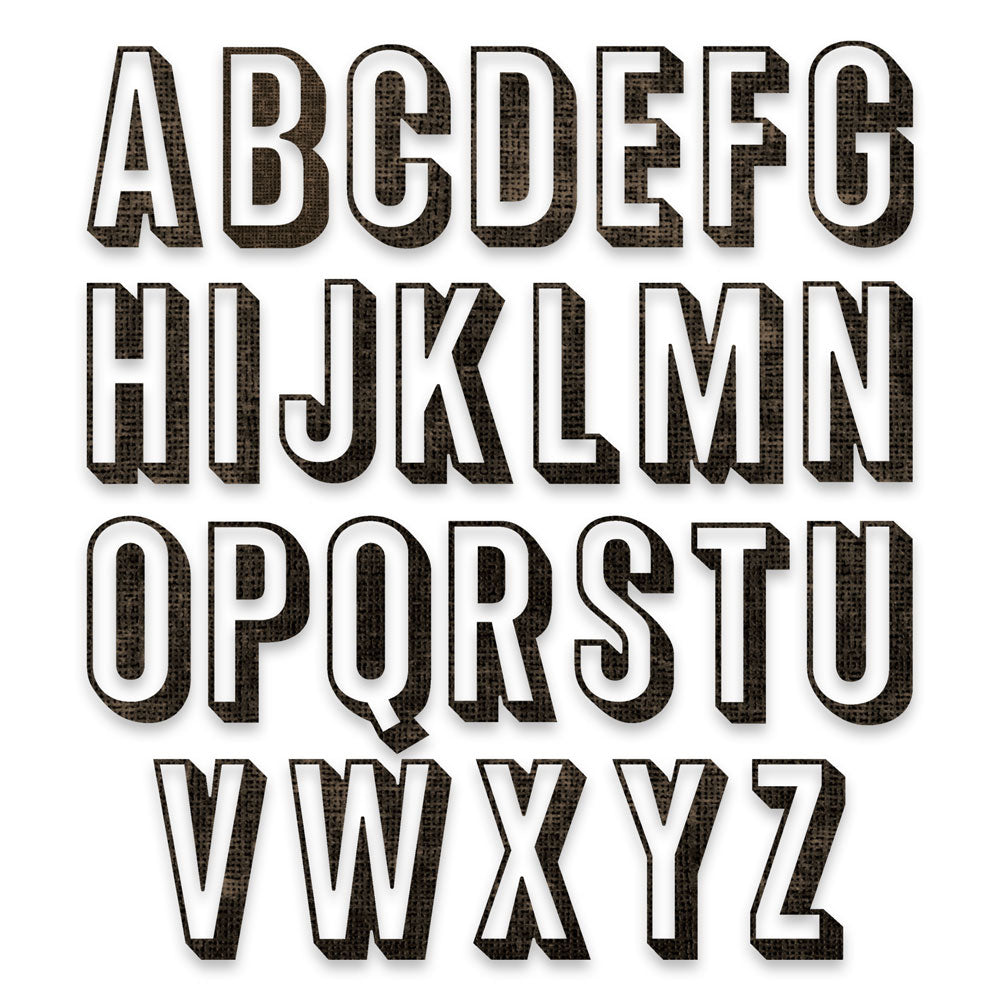 Sizzix Thinlits Die Set 26PK - Alphanumeric Shadow Upper by Tim