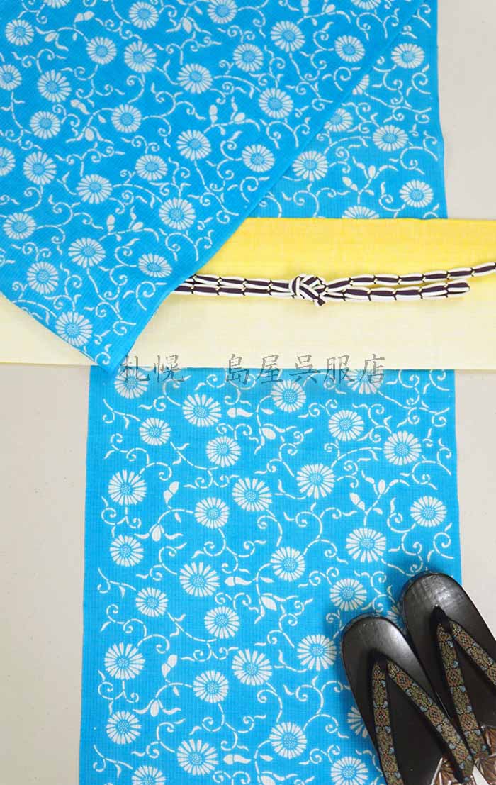 紺仁：菊唐草（綿麻紅梅）