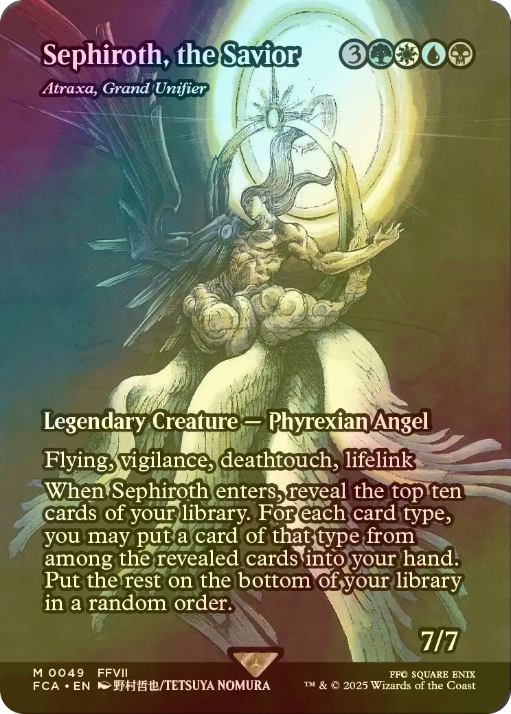 Mtg FOIL 救済者、セフィロス (全面アート版) Mtg FOIL 救済者