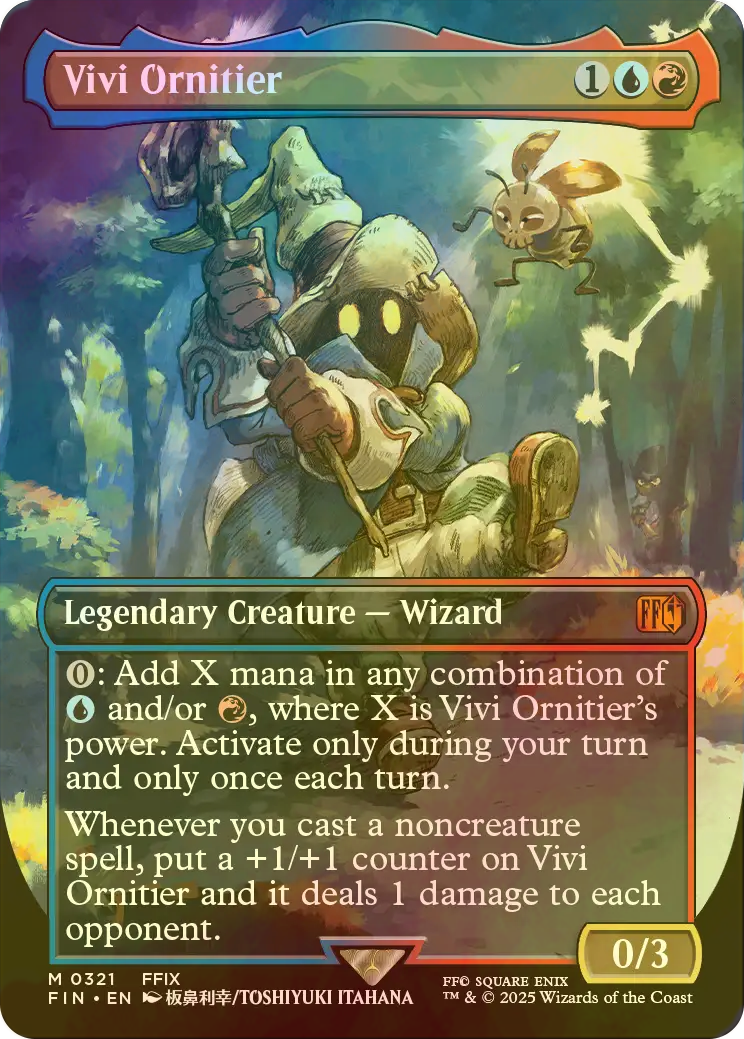 MTG 迷える黒魔道士、ビビ ボーダーレス Foil 迷える黒魔道士ビビ