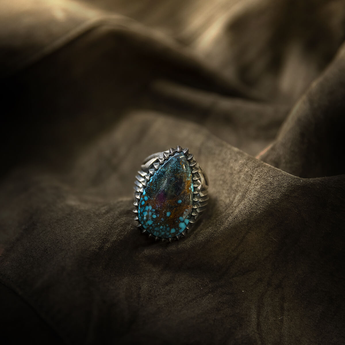 Apache Blue Original Yasu-bezel ring 271 | ターコイズ・メンズ