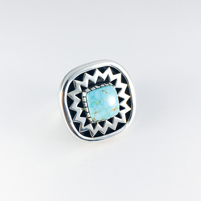 インディアンジュエリー リング 372 | ターコイズ・メンズシルバー