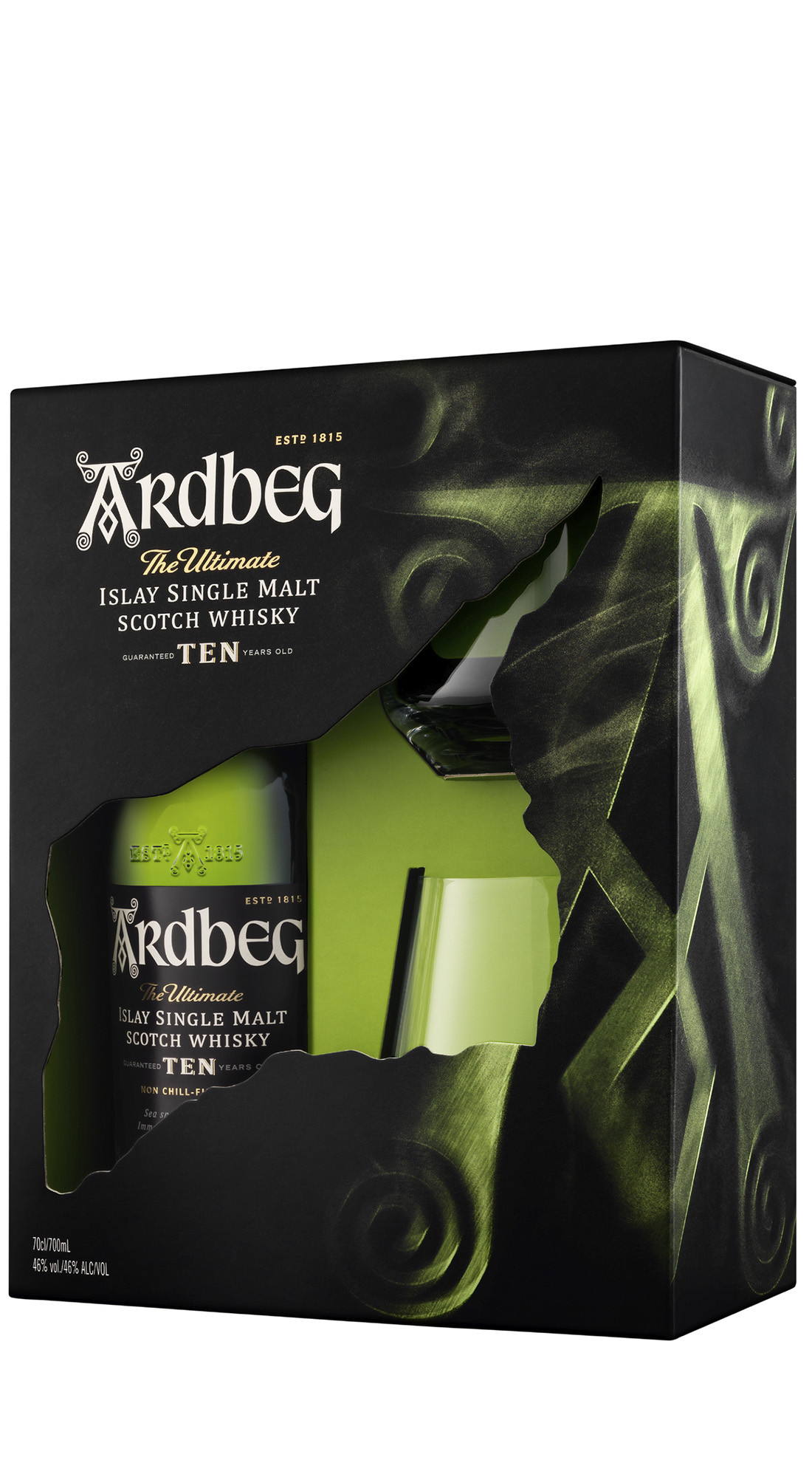 Ardbeg Ten 10 Y.O. Gift Pack (2 Glasses) Single Malt Whisky 46° 70cl