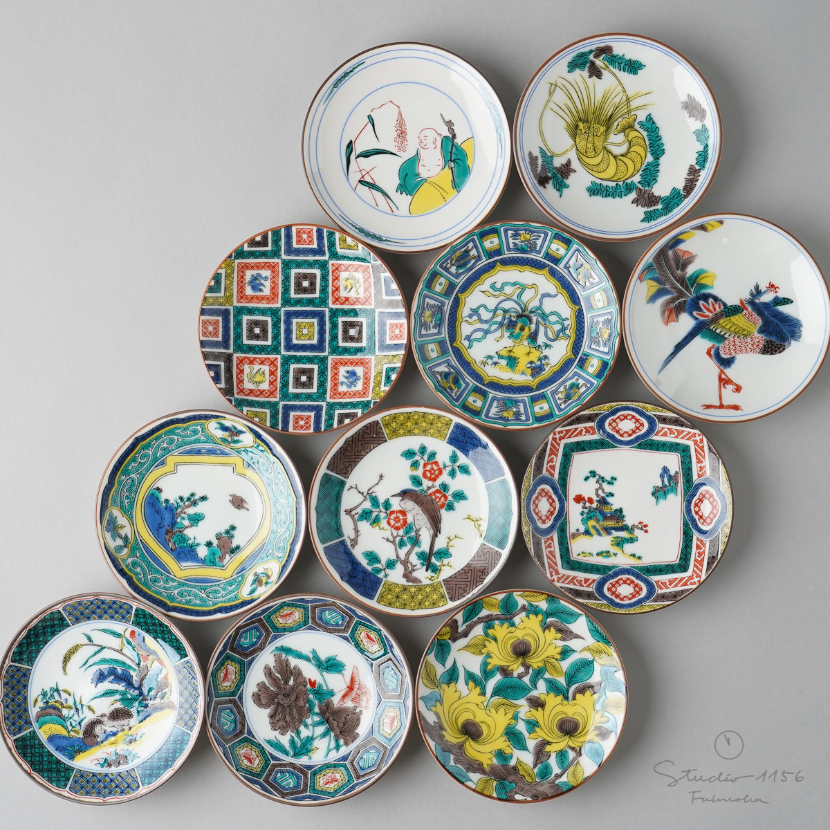 オランダマッカム焼きMAKKUM 2羽の鳥蝶花雲壁掛け壁飾り M-1291